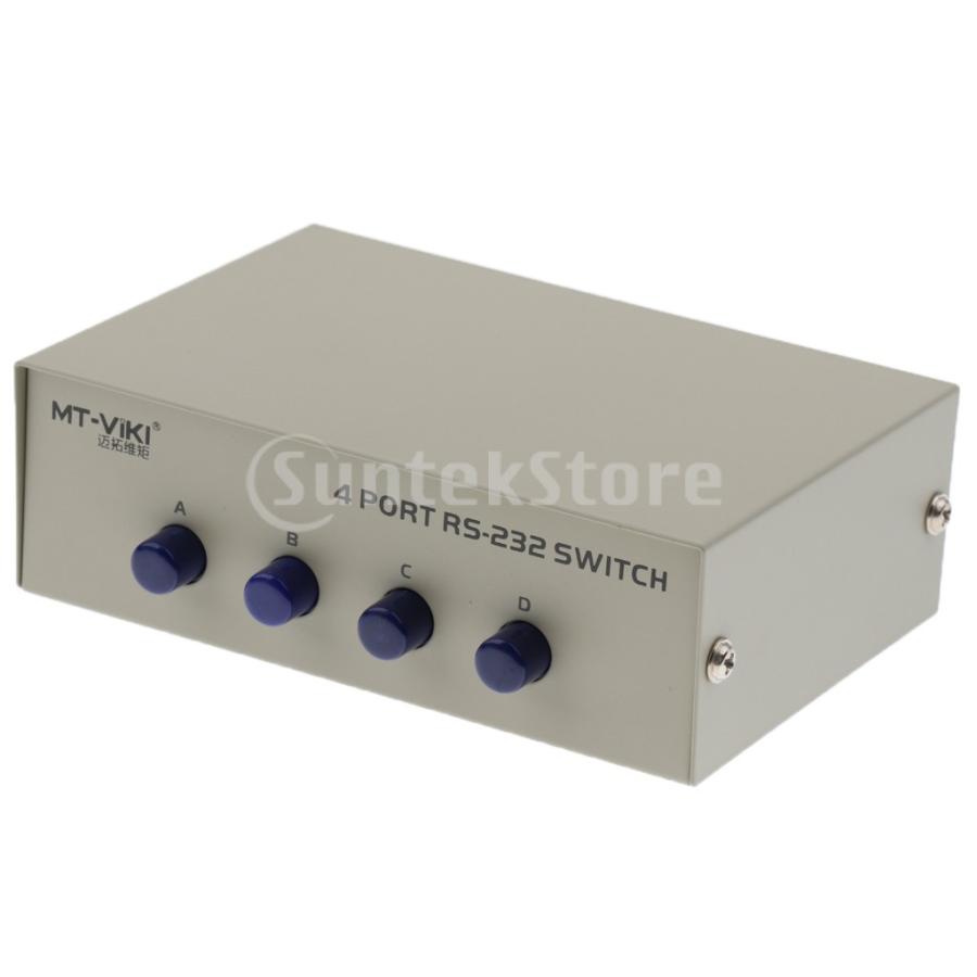 プリンタ DB9ピン シリアル RS232スイッチボックス マニュアル4ポートデータ共有スイッチャー 63016339STKショップ