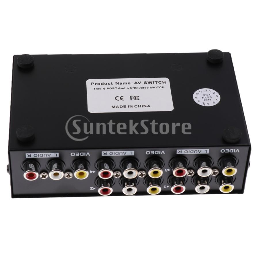 4ポート RCA ビデオ オーディオ AV スイッチ セレクタ スプリッタ