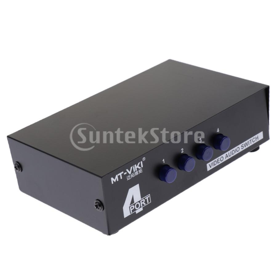 4ポート RCA ビデオ オーディオ AV スイッチ セレクタ スプリッタ