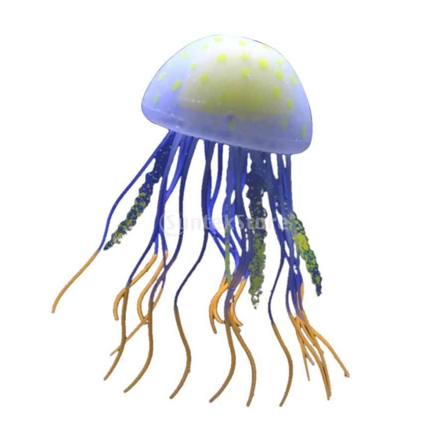 多種類選べる シリコーン製 生き生き 人工魚 植物 観賞用 営業 水槽 視覚効果 水族館 クラゲ2 オレンジ 自然環境 無毒