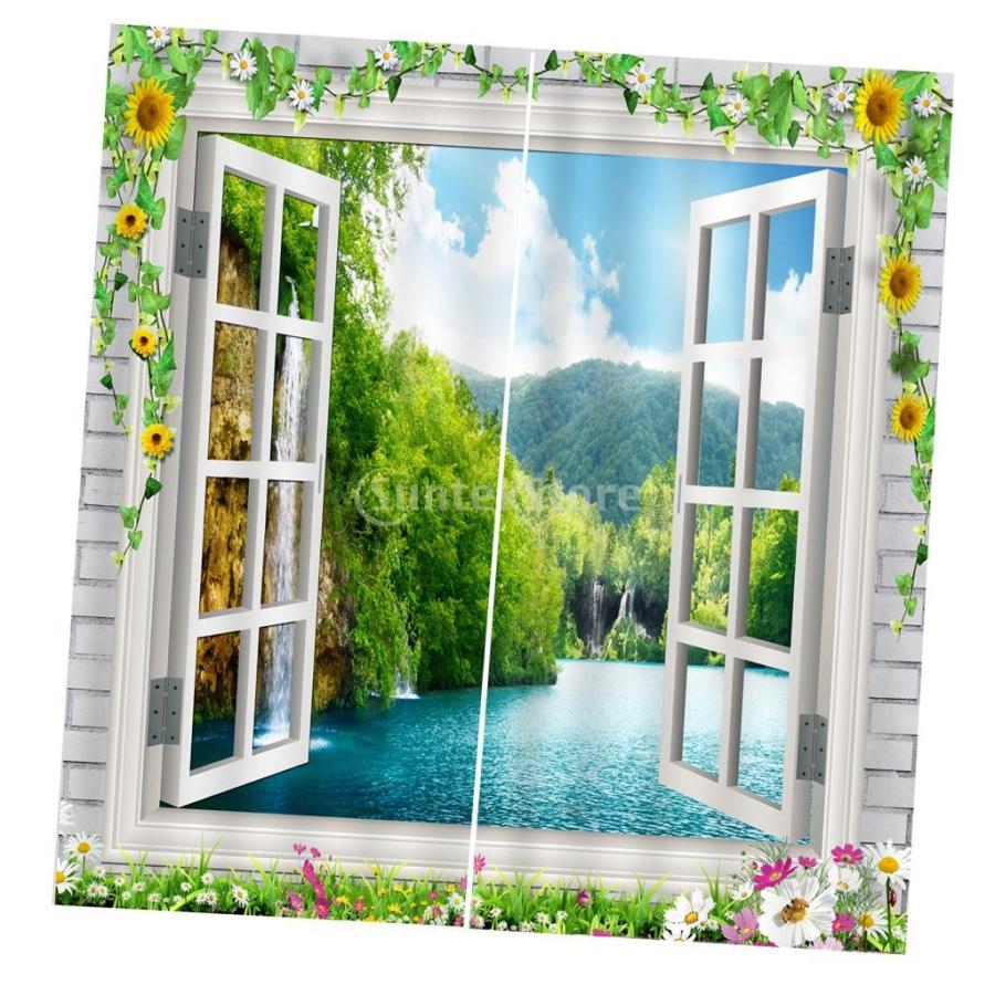 風景 窓 ドア カーテン ブラインド 3Dプリントパターン 装飾 2本 多種類選べる - 13＃｜stk-shop｜04