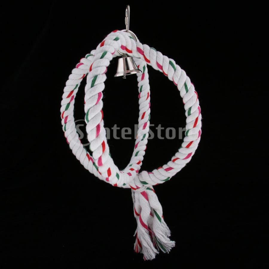 F Fityle オウム ケージ ハンギング ロープ製 おもちゃ リング スイング 面白い おもちゃ Willaklif Pl