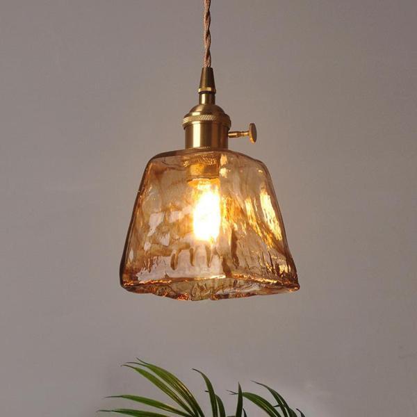 ヴィンテージガラス天井ペンダントランプ工業スタイルのキューブ