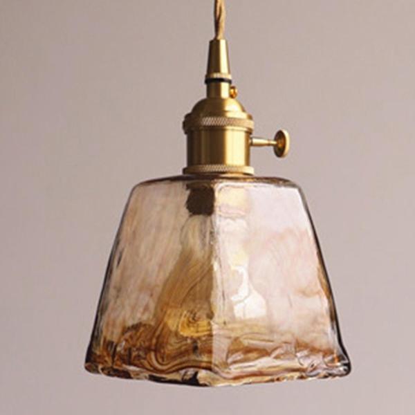 ヴィンテージガラス天井ペンダントランプ工業スタイルのキューブ