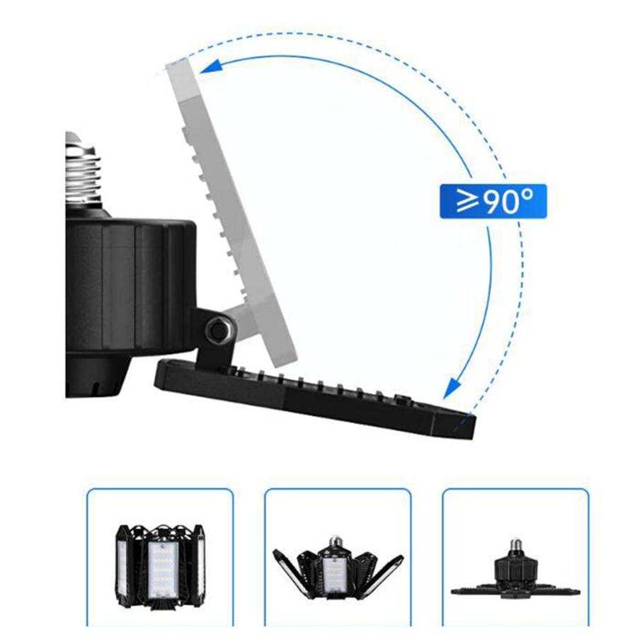 Ledガレージライト.超高輝度80ワットledガレージ天井照明とE26/E27ネジソケット.5調整可能なパネル6500 18kショップ.納屋.ベイ照｜stk-shop｜02