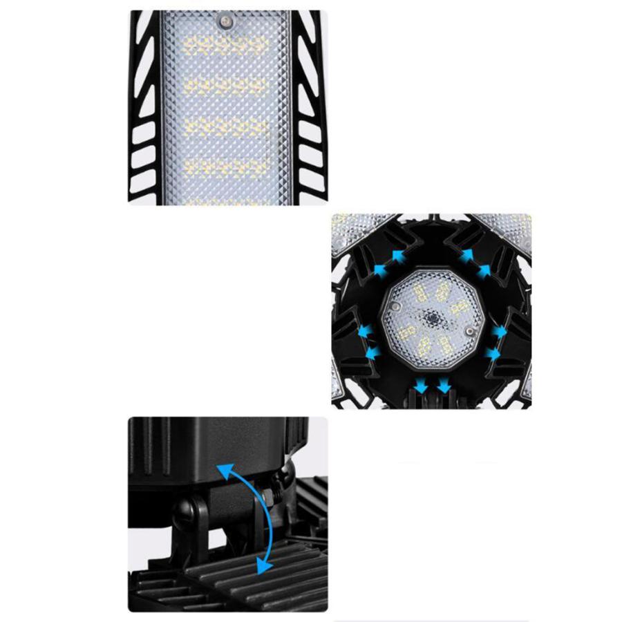 Ledガレージライト.超高輝度80ワットledガレージ天井照明とE26/E27ネジソケット.5調整可能なパネル6500 18kショップ.納屋.ベイ照｜stk-shop｜06