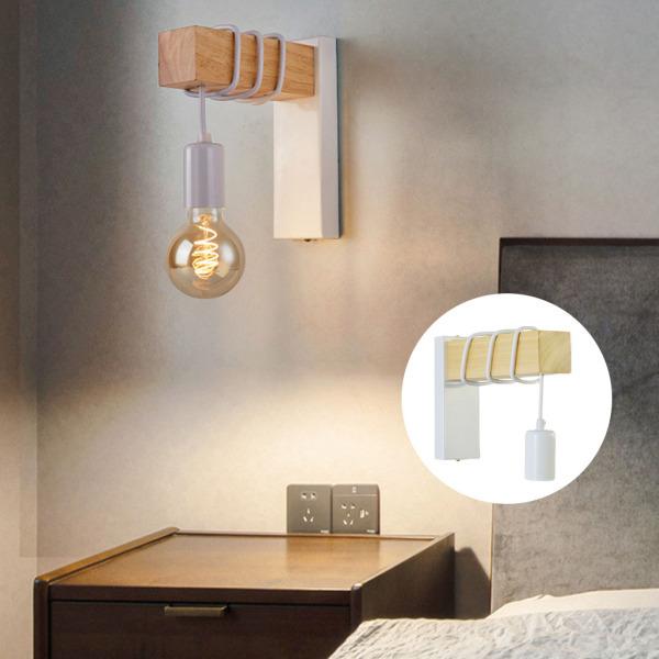 ウッドウォールランプ壁取り付け用燭台ウォールライトフィクスチャE27ベッドサイドランプホワイト 64039327STKショップ 通販 Yahoo!ショッピング