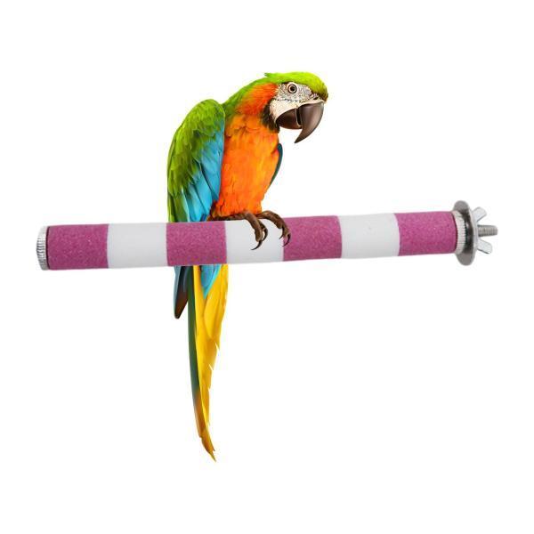 鳥ペットオウムスタンドおもちゃ噛む足挽くカラフルなケージブランチ止まり木ピンク2xcm セール価格