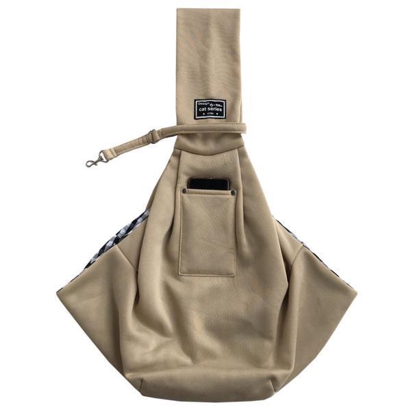 快適なペットスリングバッグキャッツトートハンズフリードッグキャリアカーキハイキング用|stk-shop|06