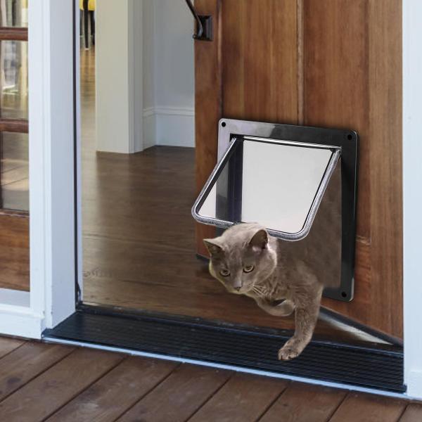 ポータブル 猫 犬用ドア パピーゲート 猫用ドア 窓と壁用 屋内 屋外 ブラック｜stk-shop｜09