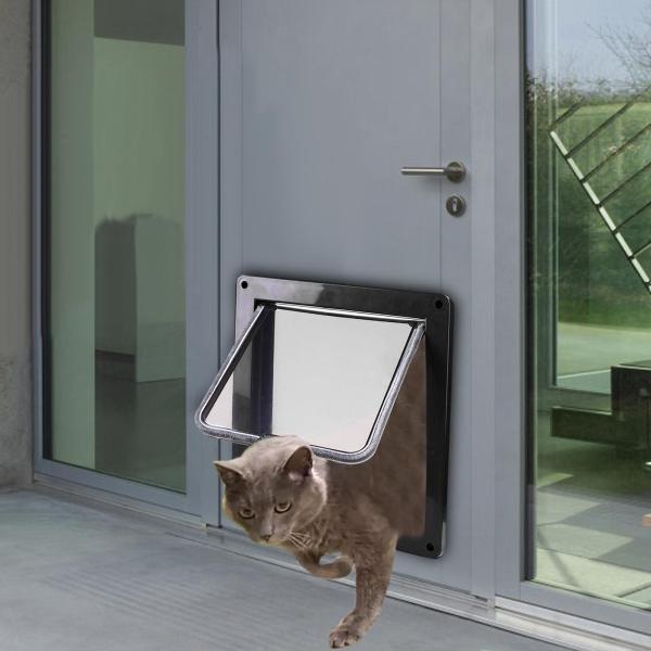 ポータブル 猫 犬用ドア パピーゲート 猫用ドア 窓と壁用 屋内 屋外 ブラック｜stk-shop｜10