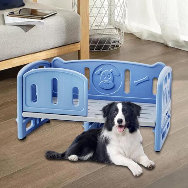 超ポイント祭 期間限定 PP 犬用ベッド ペットソファ 78.5x48x40cm 耐荷重100kg 日常使用 耐久性 ベーシック ブルー