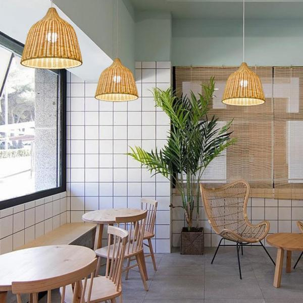 枝編み細工品ランプ シェード レトロ ラタン ランプ 吊り下げ