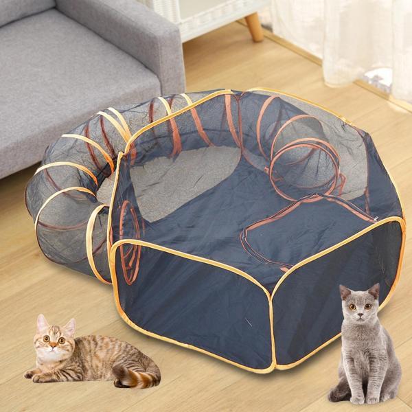 猫トンネル屋内猫ケージハウス 折りたたみ式 インタラクティブ 子犬