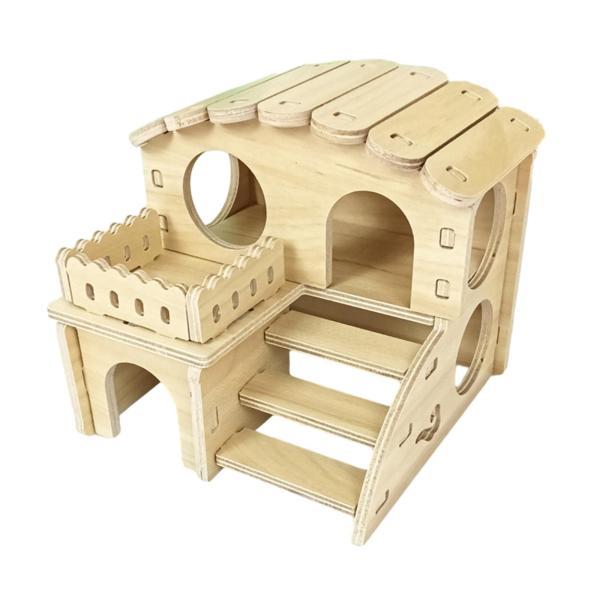 木製小動物の隠れ家小屋遊びのおもちゃハムスターハウスハムスター小型ペット用スタイルA｜stk-shop｜02