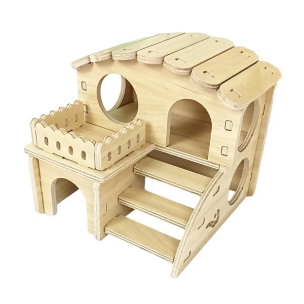 木製小動物の隠れ家小屋遊びのおもちゃハムスターハウスハムスター小型ペット用スタイルA｜stk-shop｜03