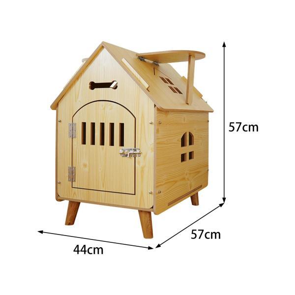 木製ペットハウス 猫子犬小型中型犬用木製通気性犬クレート_2