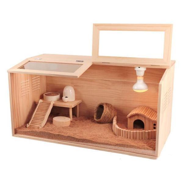 ひよこ用育雛箱 ウズラ小屋 軽量 両開き 多目的木製飼育箱