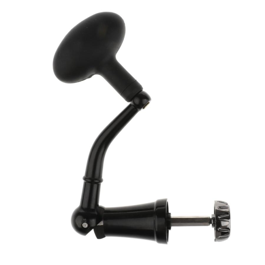 釣り スピニングリールハンドル 折りたたみ ロッカー アーム ノブ付き 2色2サイズ選べる ブラック L 割引も実施中