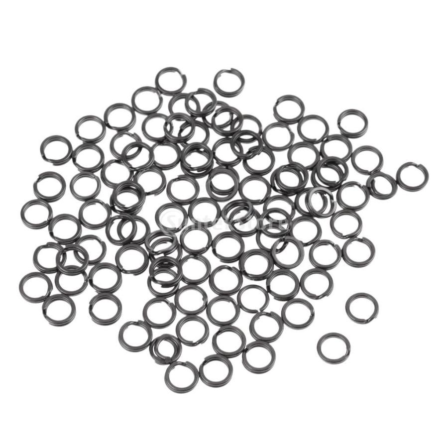 コネクター ルアーフック用 平ら フィッシング スプリット リング ステンレス鋼 ダブルリング 全4サイズ 100