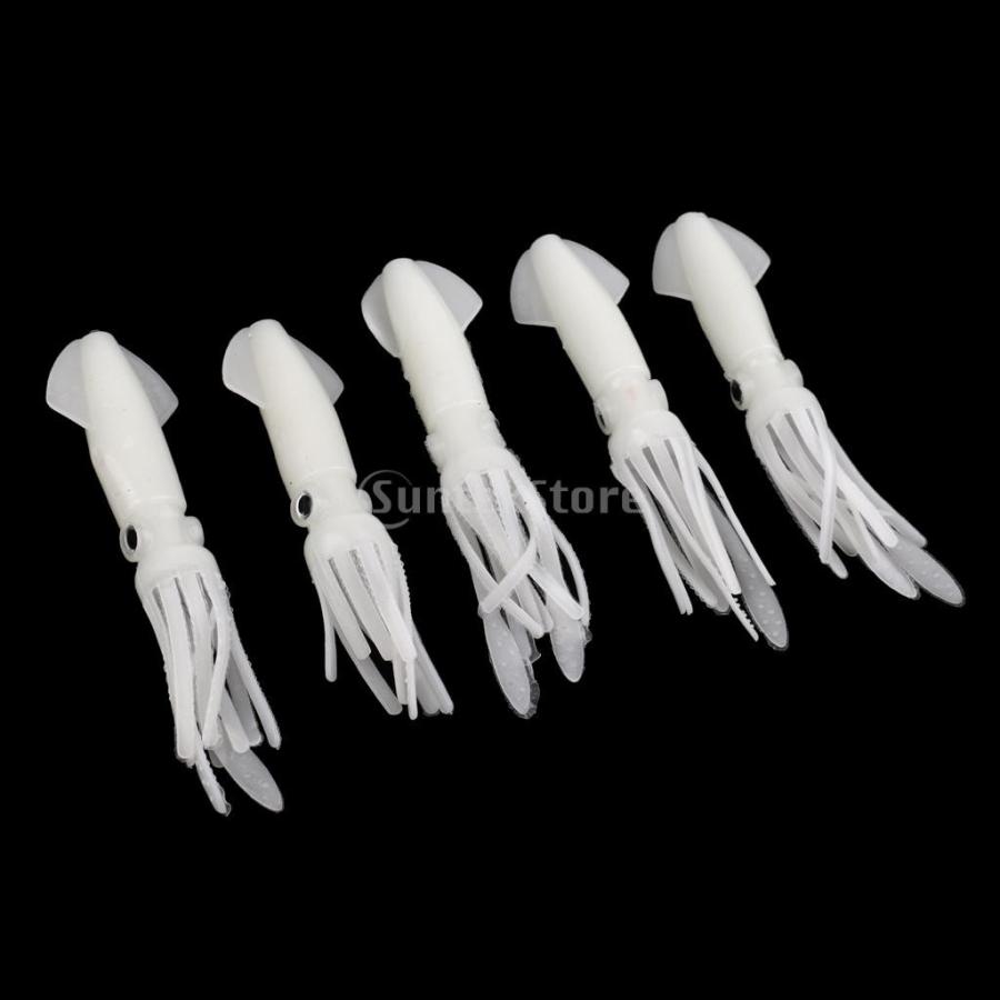 光沢 イカの形 ソフトルアー 釣餌 3d 海釣り 5個入り ルアー 10cm 9g 全3色 ホワイトルミナス Stkショップ 通販 Yahoo ショッピング