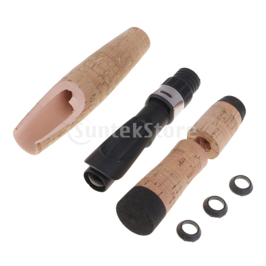 コルク リールハンドル 釣竿グリップ ロッド リールシート付き