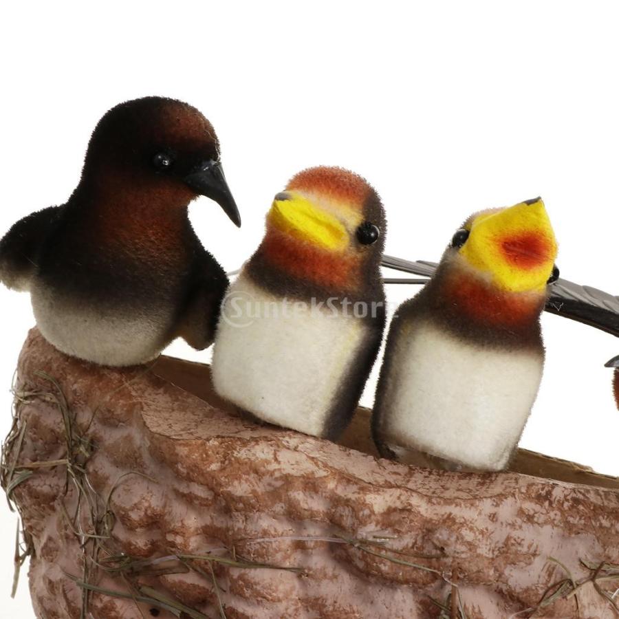 鳥の置物 鳥の巣 燕の巣 インテリア 置物 現実的 おもちゃ 全2種 - B