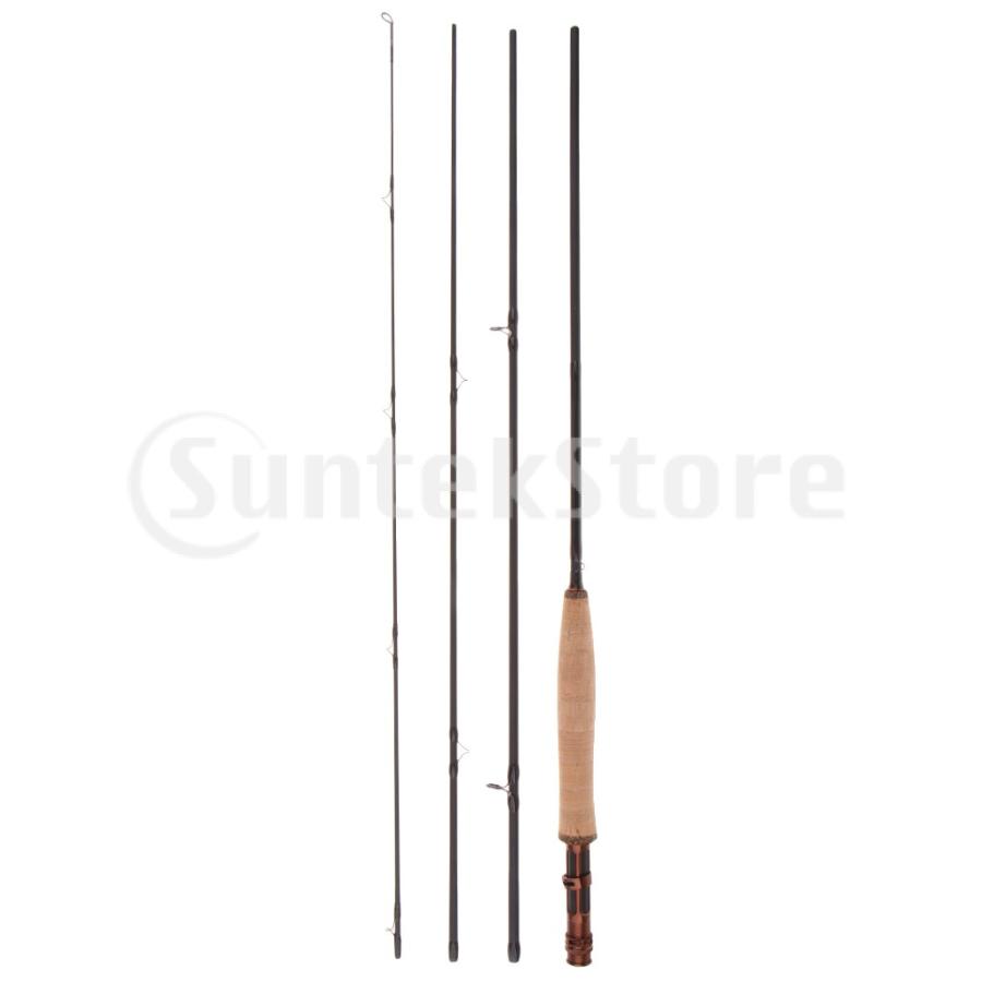 フライロッドカーボンファイバー4セクションフライフィッシングロッドミディアムファストアクション2 4m 3 4 超人気