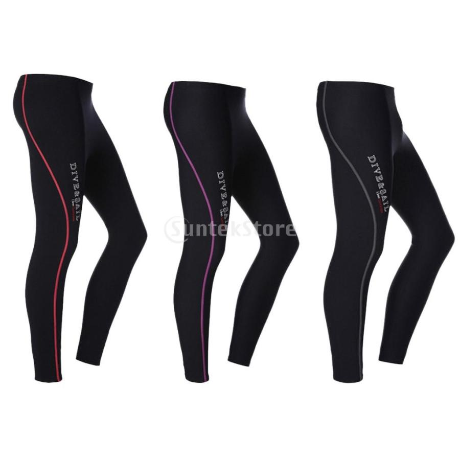 男性 女性 1.5mm ネオプレン サーフィン ダイビング 水泳パンツ ロングパンツ ウェットスーツ 保暖 赤, 女性M