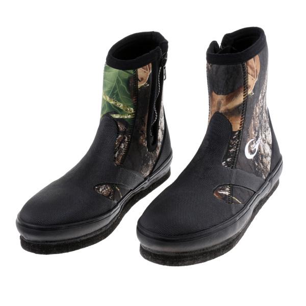 釣りのブーツの靴anti-slip川の爪の爪付きの靴スパイクカモ10｜stk-shop