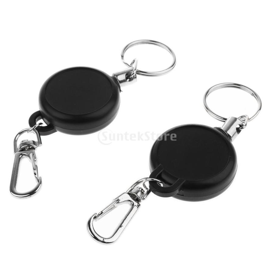 2個 リトラクタブル キークリップ キーホルダー キーリング プルリール キーチェーン Stkショップ 通販 Yahoo ショッピング