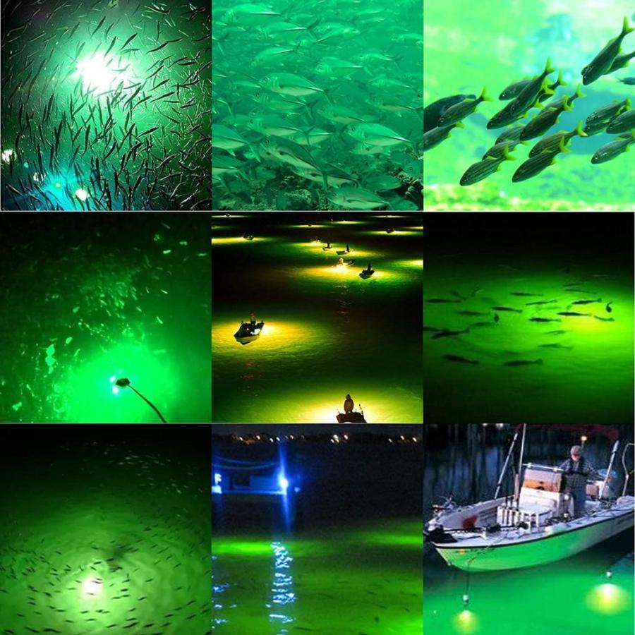 LED水中釣りライト水中魚ファインダー5mコードクリップグリーン|stk-shop|07