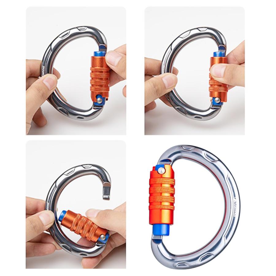 新作 棒銀用knロッキングカラビナクリップアルミニウム合金d型フック カラビナ Www We Job Com