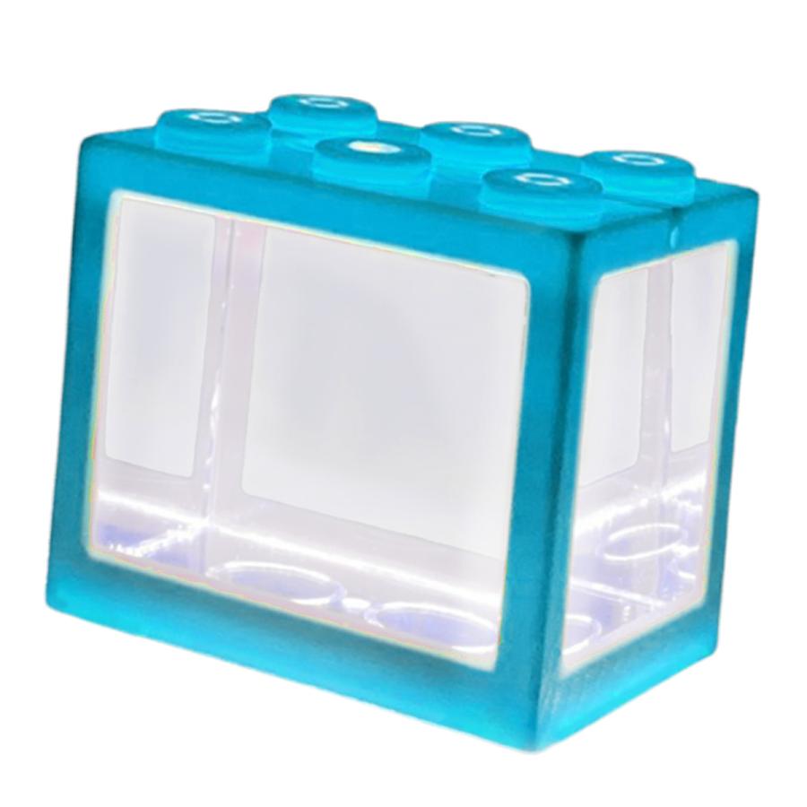 ミニ水槽LEDライトクリアオーナメント水族館オフィスデスクトップ装飾青|stk-shop|06