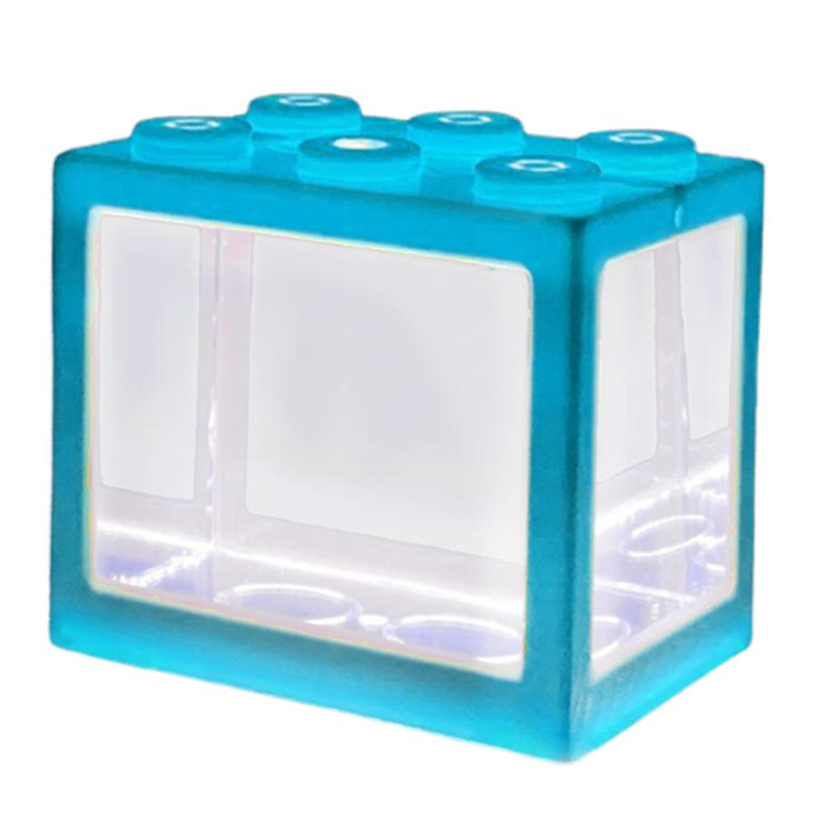 ミニ水槽LEDライトクリアオーナメント水族館オフィスデスクトップ装飾青|stk-shop|08