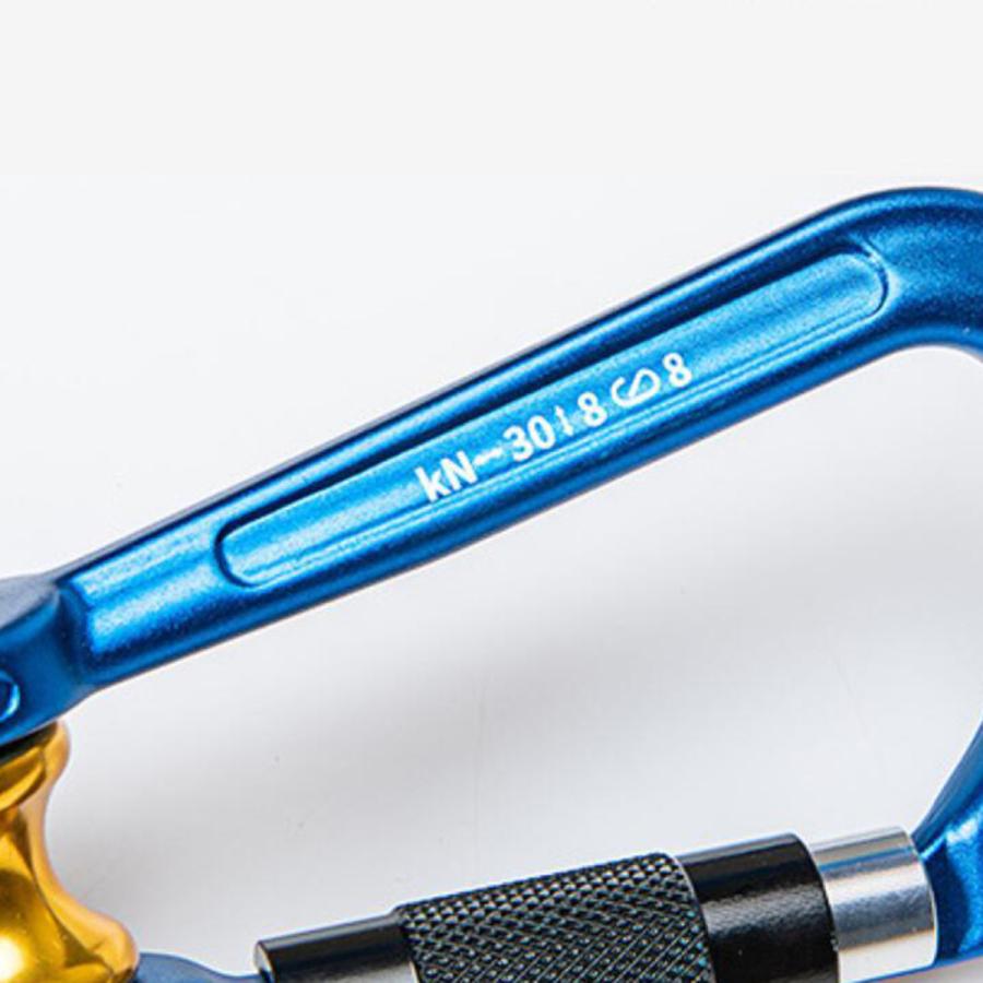 カラビナ 登山 30kn D型 プーリーマスターロック アウトドア ラッピング 空中作業 キャンプ 屋外 プーリースイベルフック 登山用カラビナ クライミング 安全 釣り 軽量