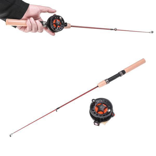 アイスフィッシングロッドミニ伸縮ポールウィンタートラベルフィッシングタックルボートシーフィッシングリール付き 66034862 STK