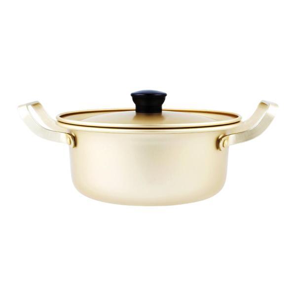 韓国ラーメン鍋鍋ダブルハンドルアルミキッチン調理器具18cm : STK