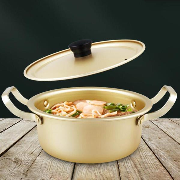 調理器具 jin 韓国ラーメン鍋鍋ダブルハンドルアルミキッチン調理器具18cm : STK