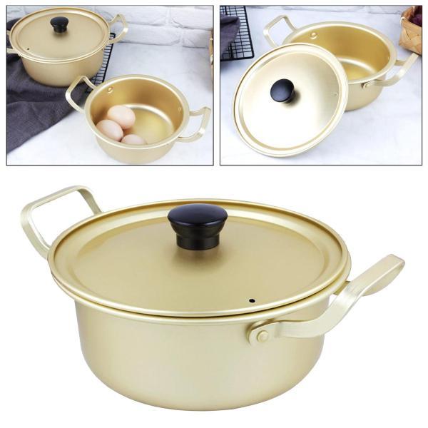 韓国ラーメン鍋鍋ダブルハンドルアルミキッチン調理器具18cm : STK