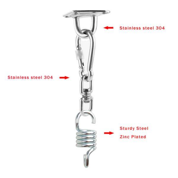 ハンモックチェアハンギングキット カラビナとネジ 屋内外で使用 便利な取り付け 実用的なスイベルアイフック 天井取り付けフック｜stk-shop｜10