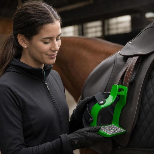 乗馬用鐙、アルミ製馬鞍、乗馬アウトドア用品、グリーン : STKショップ 