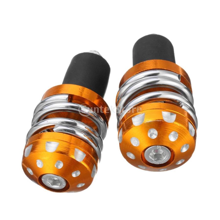 プラグ グリップ エンド キャップ 22mm 2個入り 全5色 オートバイ モト バイク アンチ振動 ハンドルバー エンド - ゴールド, 説明したように|stk-shop|02