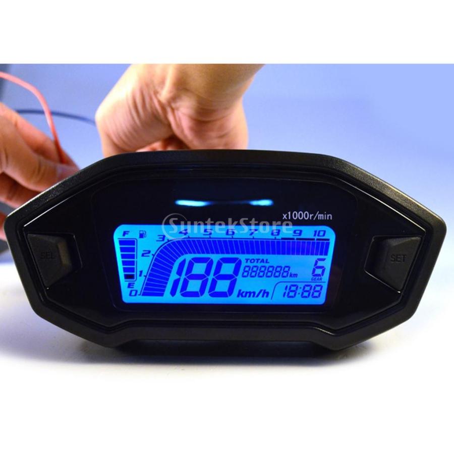 オートバイ適用 Lcd デジタル 走行距離計 速度計 スピードメーター タコメーター 150mm Stkショップ 通販 Yahoo ショッピング