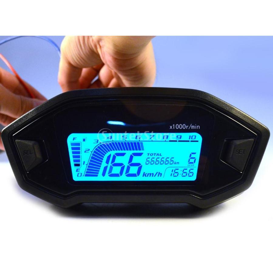 オートバイ適用 LCD デジタル 走行距離計 速度計 スピード