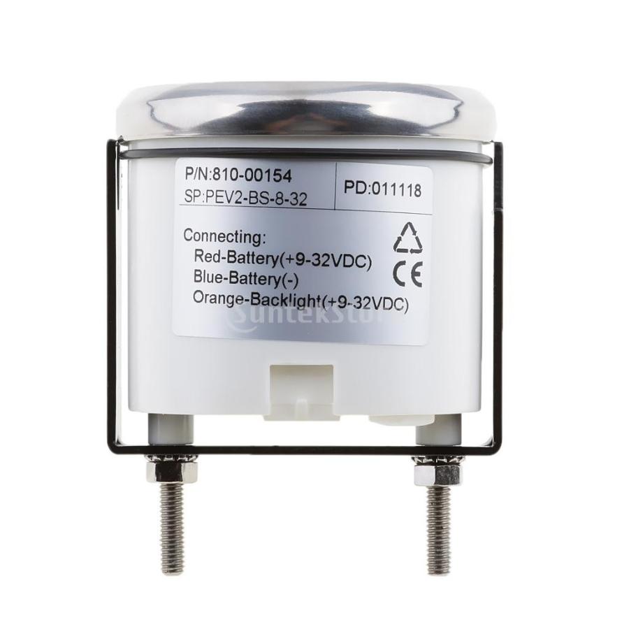 マリン ボート 自動車 電圧計 ボルト 電圧測定用 8-32V LCD表示 クロム