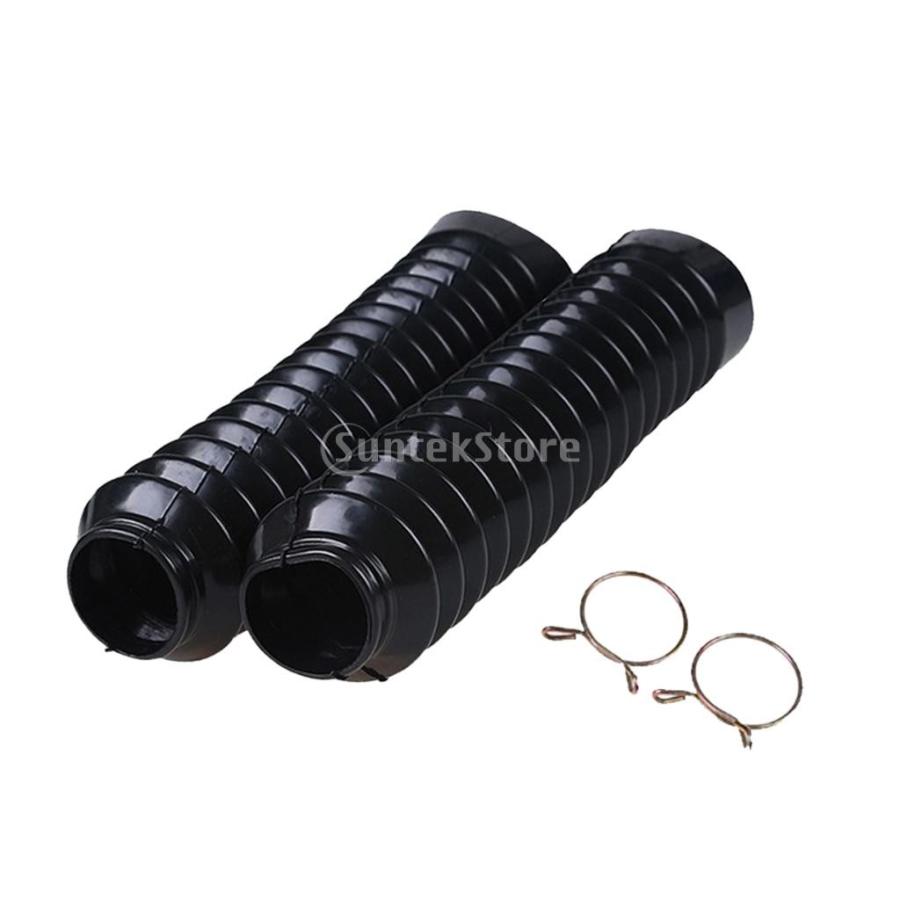 210x42x25mm ブラック バイク フロント フォークブーツ 汎用 左右
