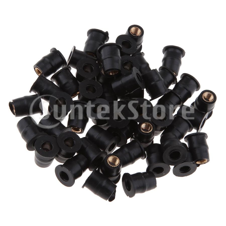 しっぽ  50pcsユニバーサルバイク5mmメトリックウェルナットフロント