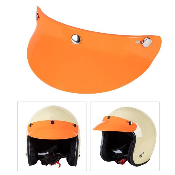 3 スナップ オートバイ ヘルメット バイザー 正規激安 オレンジ UV サンバイザー 限定価格セール ピーク シールド