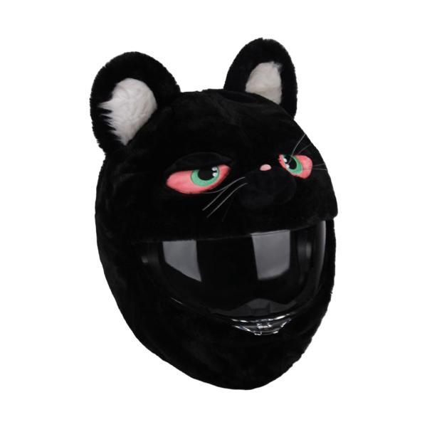 漫画黒猫バイクヘルメットカバー保護カバーかわいい面白いフルフェイス